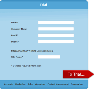 Intrabench CRM - Trial registration form